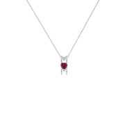 Created Ruby and Diamond Accent 'Mom' Pendant in Silver - jewelerize.com