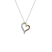 Ruby and Diamond Accent Heart Pendant in 10K Rose Gold - jewelerize.com