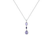 Amethyst and Pink Amethyst Drop Pendant in Sterling Silver - jewelerize.com