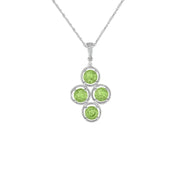 Peridot and Diamond Accent Fashion Pendant in Sterling Silver - jewelerize.com