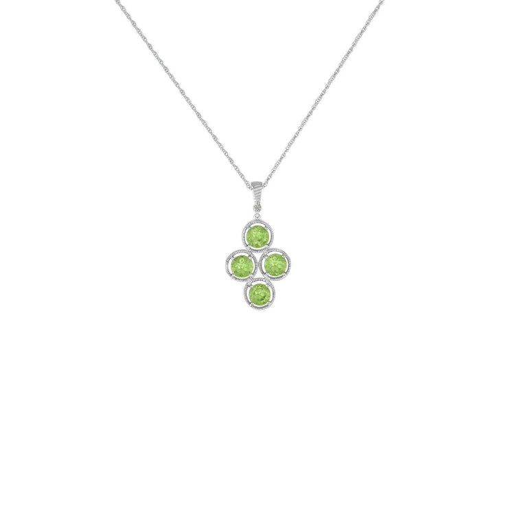 Peridot and Diamond Accent Fashion Pendant in Sterling Silver - jewelerize.com