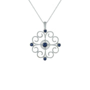 Sapphire and Diamond Accent Fashion Pendant in Sterling Silver - jewelerize.com