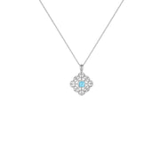 Blue Topaz and Diamond Accent Fashion Pendant in Sterling Silver - jewelerize.com