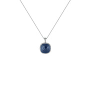 Genuine Sapphire and Diamond Accent Fashion Silver Pendant - jewelerize.com