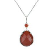 Red Carnelian Fashion Pendant in Sterling Silver - jewelerize.com