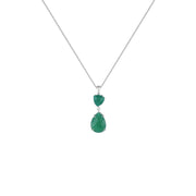 Green Onyx Drop Fashion Pendant in Sterling Silver - jewelerize.com