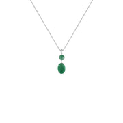 Genuine Rough Cut Emerald Drop Fashion Pendant in Silver - jewelerize.com