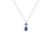 Genuine Rough Cut Sapphire Drop Fashion Pendant in Silver - jewelerize.com