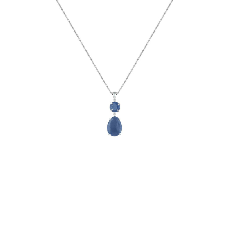 Genuine Rough Cut Sapphire Drop Fashion Pendant in Silver - jewelerize.com