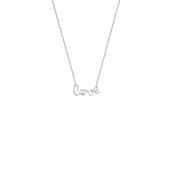 Created Pink Sapphire 'Love' Necklace in Sterling Silver - jewelerize.com
