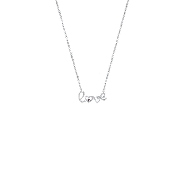 Ruby 'Love' Necklace in Sterling Silver - jewelerize.com