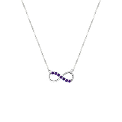 Amethyst Infinity Necklace in Silver - jewelerize.com