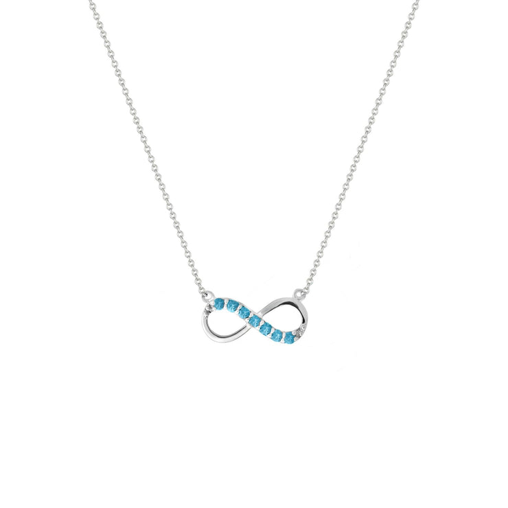 Blue Topaz Infinity Necklace in Silver - jewelerize.com