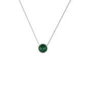 Genuine Emerald and Diamond Accent Fashion Necklace in Silver - jewelerize.com