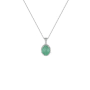 Genuine Emerald and Diamond Accent Pendant in Silver - jewelerize.com