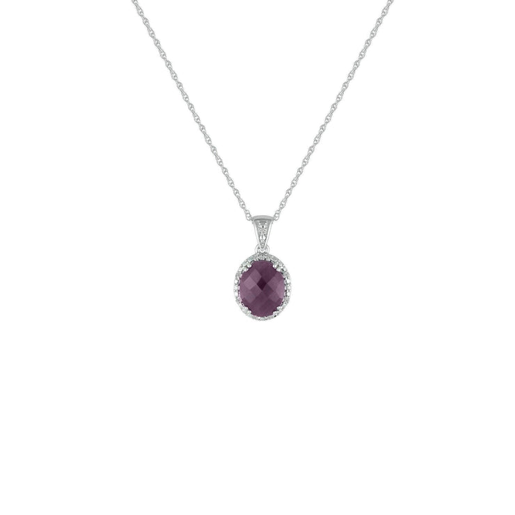 Genuine Ruby and Diamond Accent Pendant in Silver - jewelerize.com