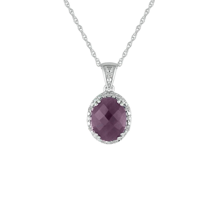 Genuine Ruby and Diamond Accent Pendant in Silver - jewelerize.com