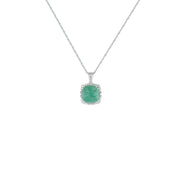 Genuine Emerald and Diamond Accent Pendant in Silver - jewelerize.com