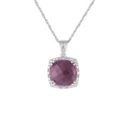 Genuine Ruby and Diamond Accent Fashion Silver Pendant - jewelerize.com