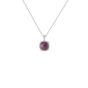 Genuine Ruby and Diamond Accent Fashion Silver Pendant - jewelerize.com