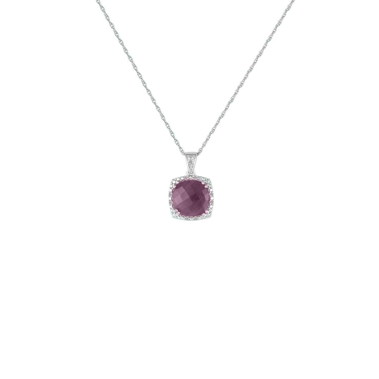 Genuine Ruby and Diamond Accent Fashion Silver Pendant - jewelerize.com