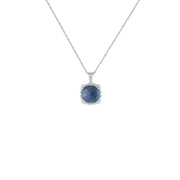 Genuine Sapphire and Diamond Accent Pendant in Silver - jewelerize.com