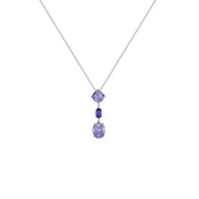 Pink Amethyst and Amethyst Drop Pendant in Sterling Silver - jewelerize.com