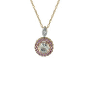 Morganite and Created Pink Sapphire Fashion Pendant in 10K Rose Gold - jewelerize.com