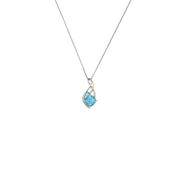 Blue Topaz and Diamond Fashion Pendant in Silver & 14K - jewelerize.com