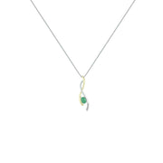 Emerald and Diamond Fashion Pendant in Silver & 14K - jewelerize.com