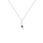 Sapphire and Diamond Fashion Pendant in Silver & 14K - jewelerize.com