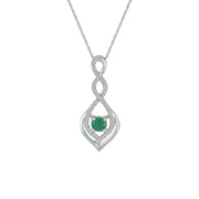 Emerald and Diamond Accent Fashion Pendant in 10K White Gold - jewelerize.com