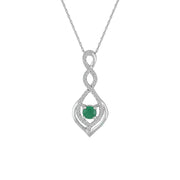 Emerald and Diamond Accent Fashion Pendant in 10K White Gold - jewelerize.com