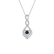 Sapphire and Diamond Accent Fashion Pendant in 10K White Gold - jewelerize.com
