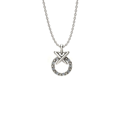 Sterling Silver Diamond 'XO' Pendant - jewelerize.com