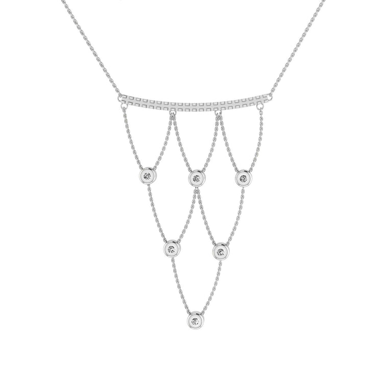 Sterling Silver Diamond Chandelier Necklace - jewelerize.com