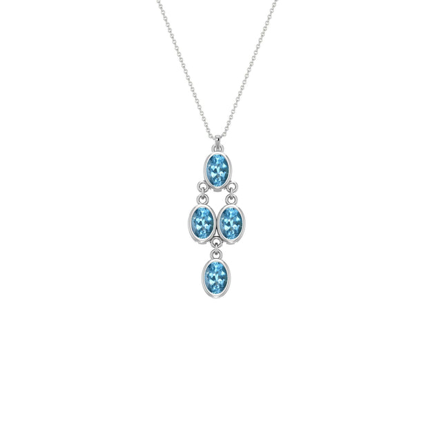 Blue Topaz Fashion Silver Pendant - jewelerize.com