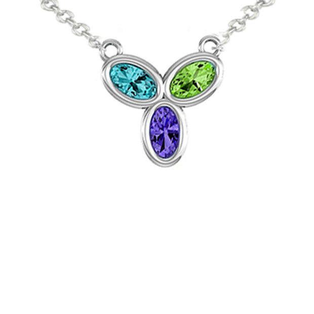 Blue Topaz, Amethyst, and Peridot Silver Necklace - jewelerize.com