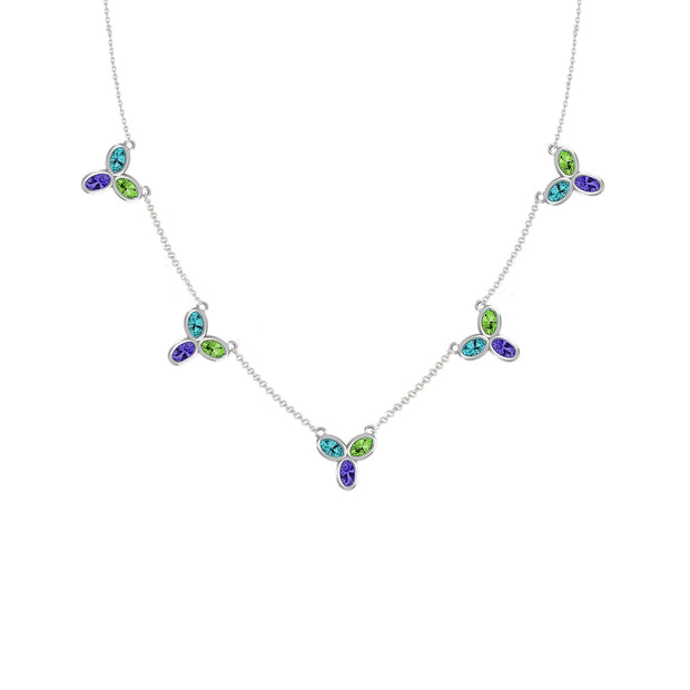 Blue Topaz, Amethyst, and Peridot Silver Necklace - jewelerize.com