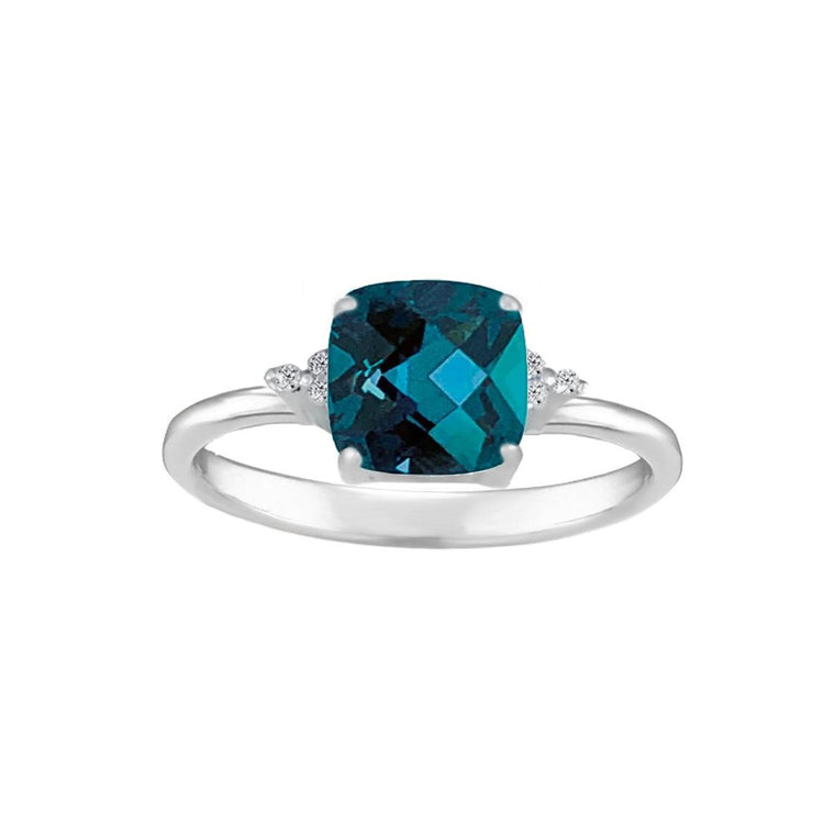 Created Alexandrite and Diamond Accent Ring in Sterling Silver - jewelerize.com