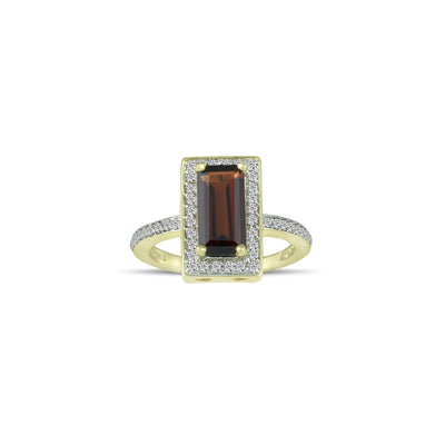 10K Yellow Gold Garnet and Diamond Accent Fashion Ring - jewelerize.com