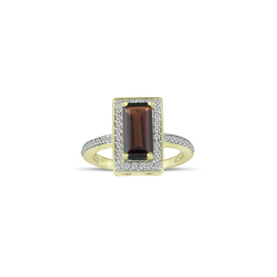 10K Yellow Gold Garnet and Diamond Accent Fashion Ring - jewelerize.com