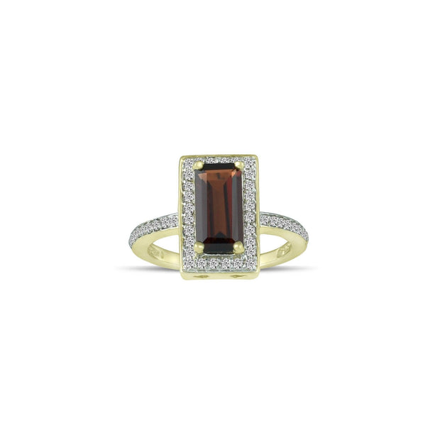 10K Yellow Gold Garnet and Diamond Accent Fashion Ring - jewelerize.com