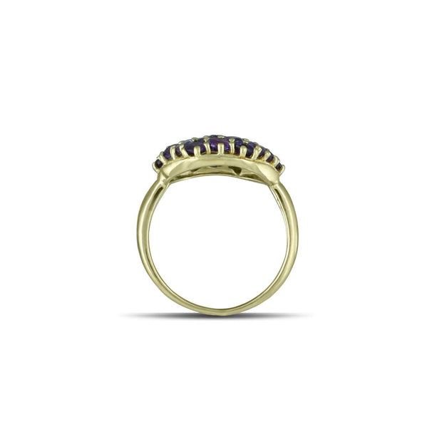 10K Yellow Gold Multi-Stone Amethyst Fashion Ring - jewelerize.com