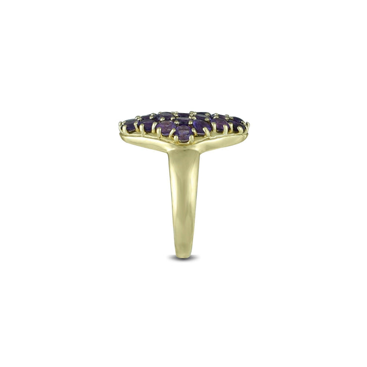 10K Yellow Gold Multi-Stone Amethyst Fashion Ring - jewelerize.com