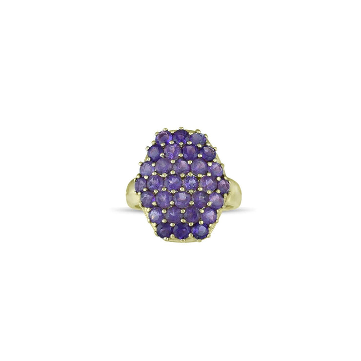 10K Yellow Gold Multi-Stone Amethyst Fashion Ring - jewelerize.com