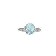 Aquamarine and Diamond Accent Ring in Silver - jewelerize.com