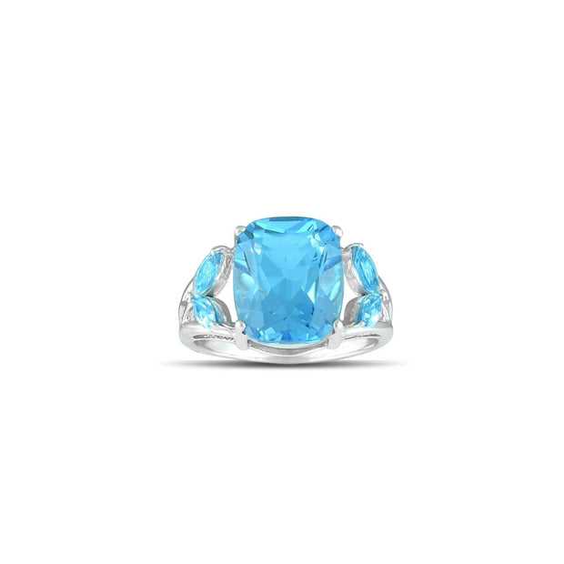 10K White Gold Multi-Stone Blue Topaz Fashion Ring - jewelerize.com