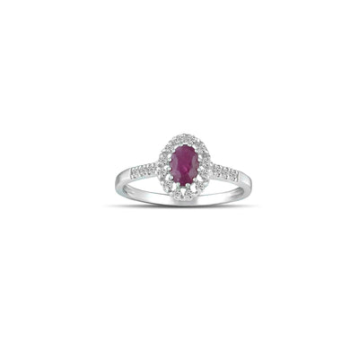 10K White Gold Ruby and Diamond Accent Fashion Ring - jewelerize.com
