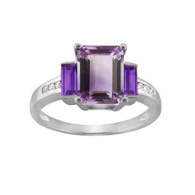 Pink and Purple Amethyst Ring in Sterling Silver - jewelerize.com